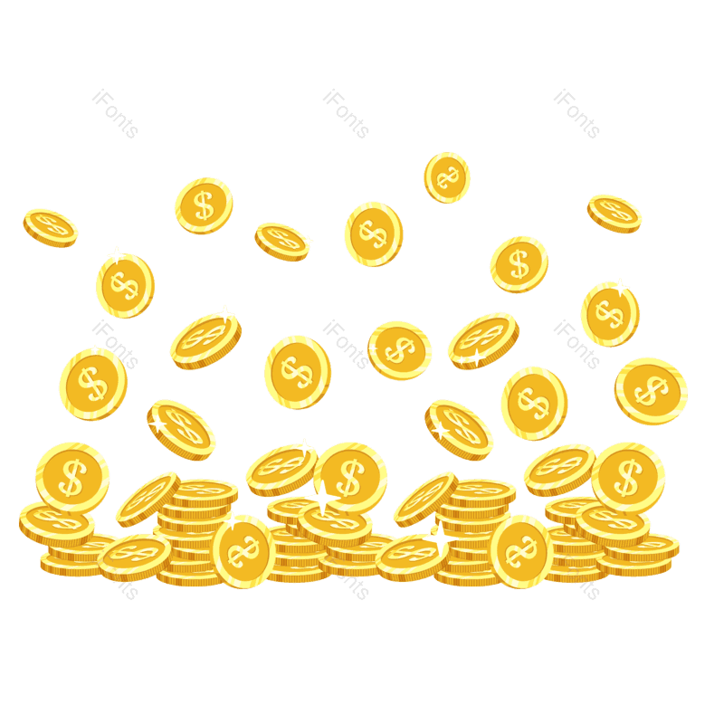 金币图片,卡通金币元素,抽奖PNG,免抠素材
